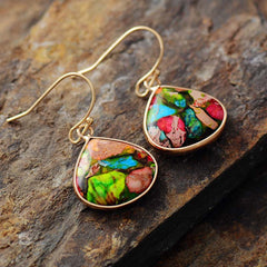 Boho Earrings, Dangle Earrings, Jasper