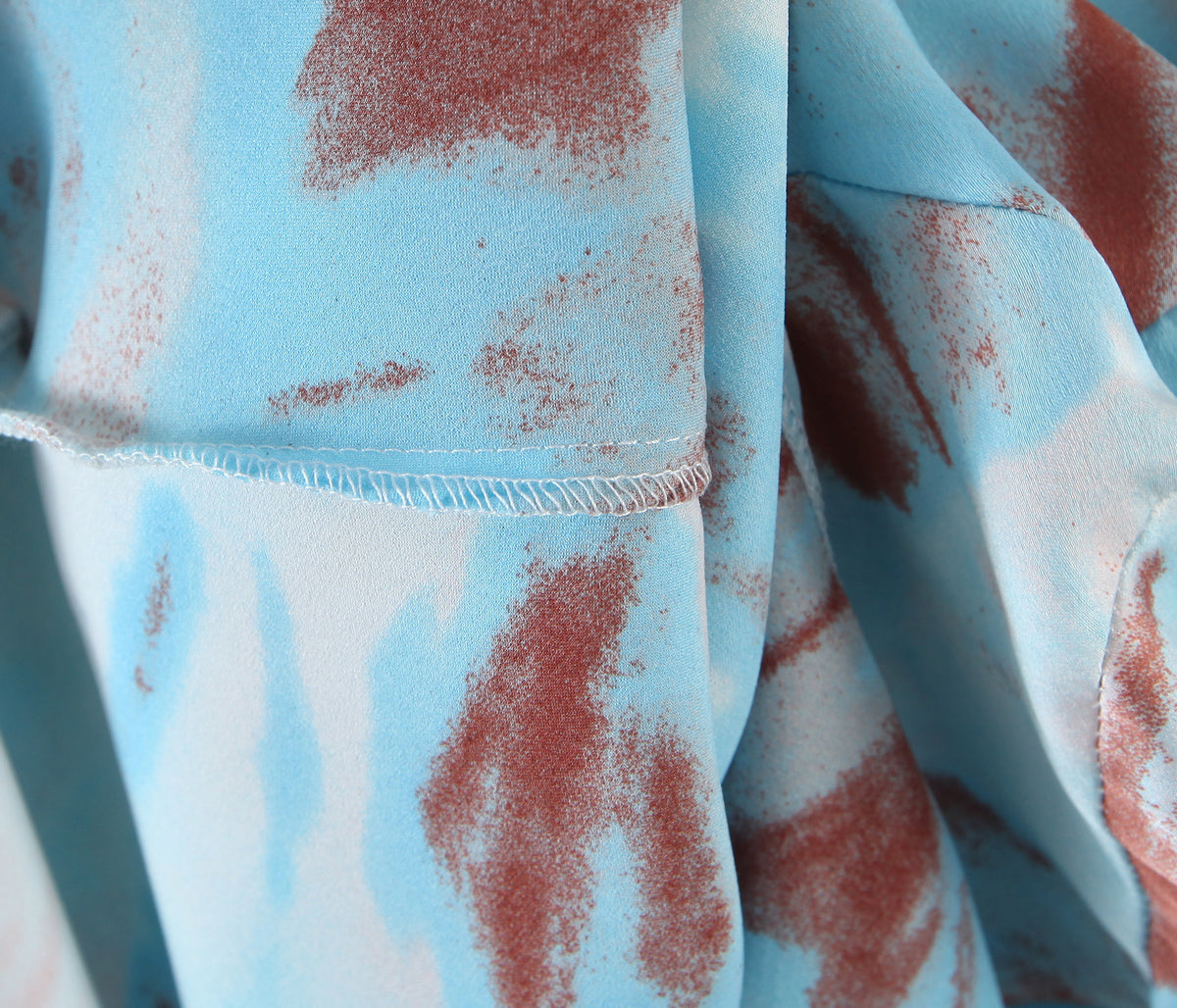Boho Midi Dress, Strappy, Tie Dye Print Blue Neon