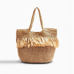 Boho Bag, Woven Straw Handbag, Savanna Tote