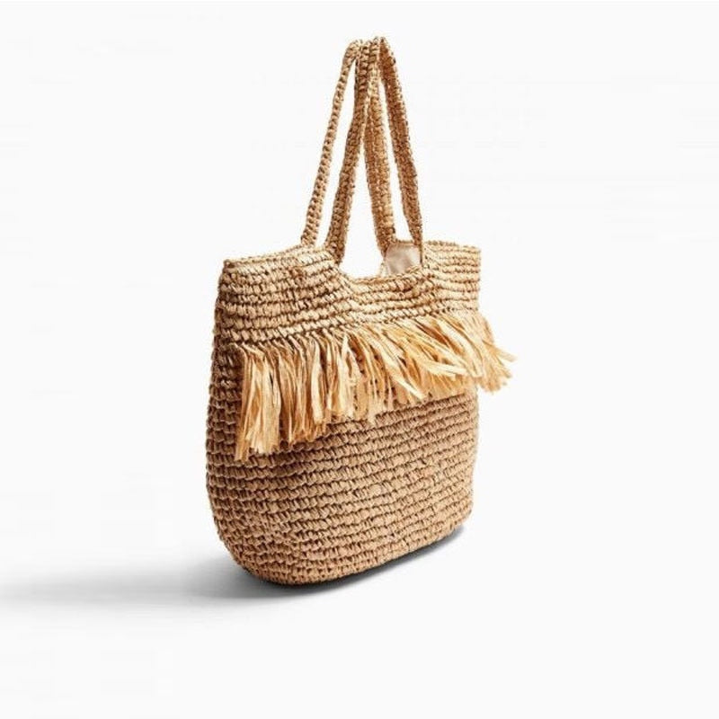 Boho Bag, Woven Straw Handbag, Savanna Tote