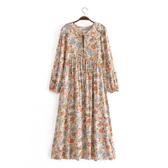 Gown Dress, Boho Maxi Dress, Loose Dress, Everly in White Peach