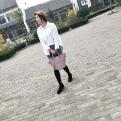 Boho Bag, Woven Straw Basket Bag, Rattan Bag, Blue Wave