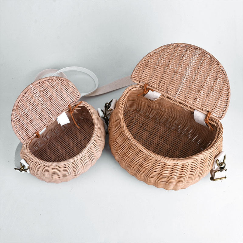 Boho Bag, Kid Bag, Rattan Bag, Mini Wicker Basket Bag, Lilli White