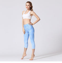 Yoga Legging, Yoga Pants, Boho Legging, Printed Tight, Blue Snow