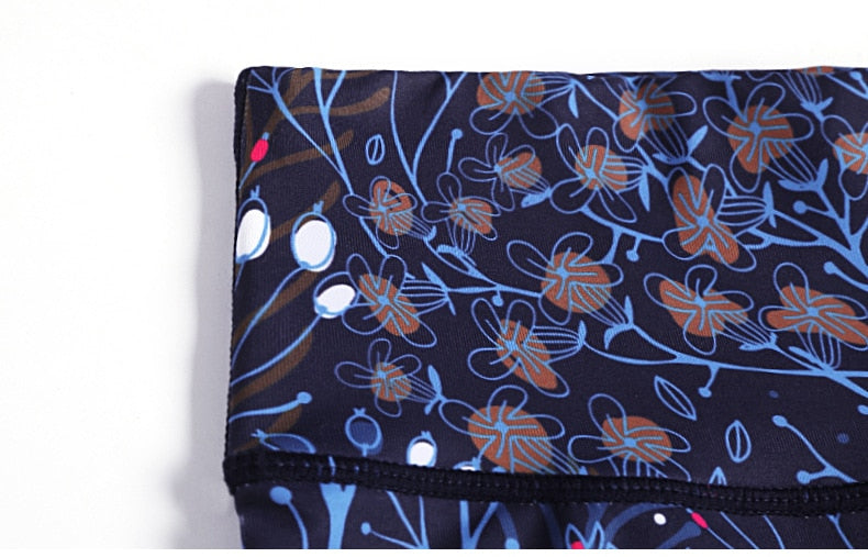 Yoga Legging, Yoga Pants, Boho Legging, Tight with Pocket Forrest in Vintage Flower