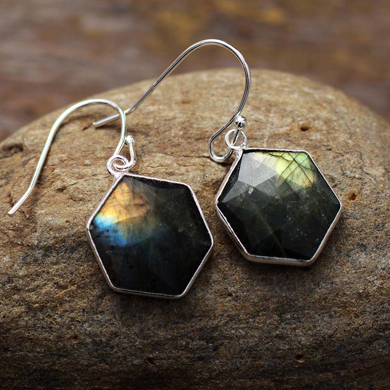 Boho Earrings, Dangle Earrings, Blue Apatite