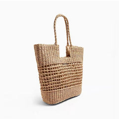 Boho Bag, Woven Straw Basket Bag, Rattan Bag, Brown Alana