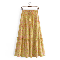 Boho Skirt, Hippie Skirts, Maxi Skirt, Yellow Sunshine Flower