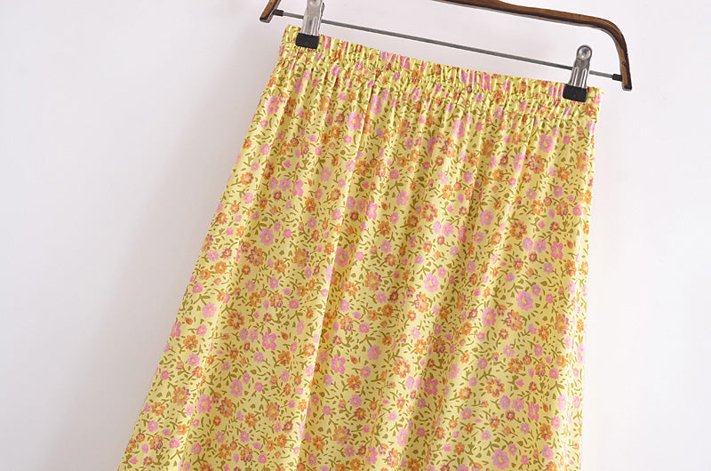 Boho Skirt, Hippie Skirts, Maxi Skirt, Yellow Sunshine Flower