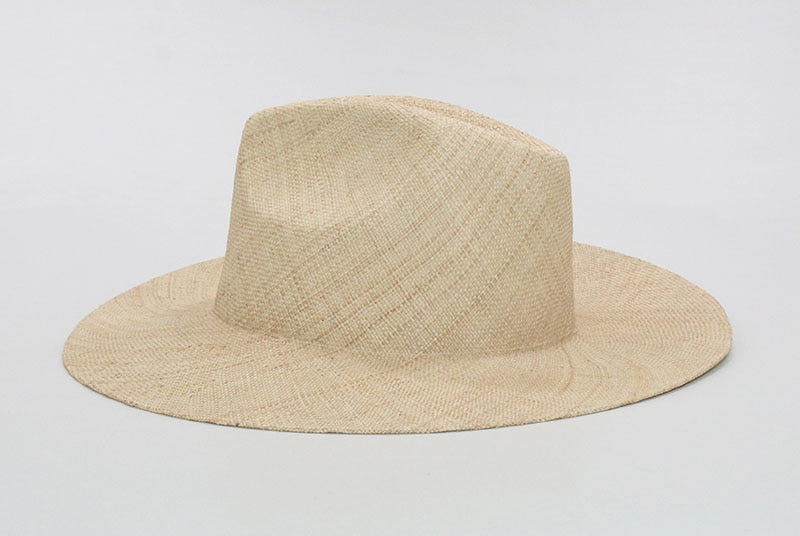 Boho Hat, Sun Hat, Beach Hat, Sisal Straw Fedora, Jazz Hat, Anna Beige, Pink and Black
