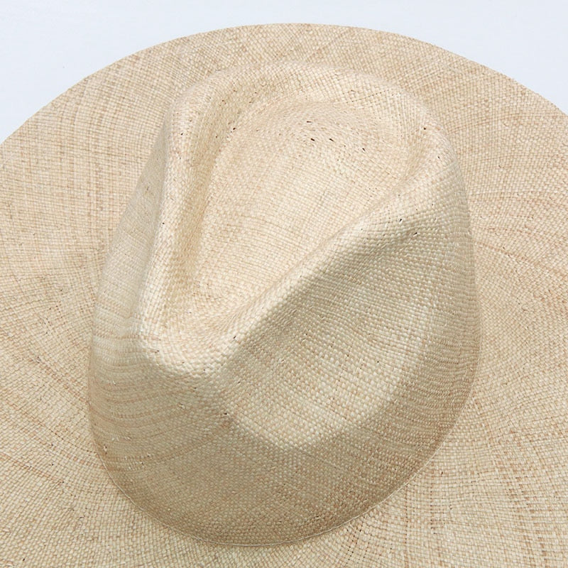 Boho Hat, Sun Hat, Beach Hat, Sisal Straw Fedora, Jazz Hat, Anna Beige, Pink and Black