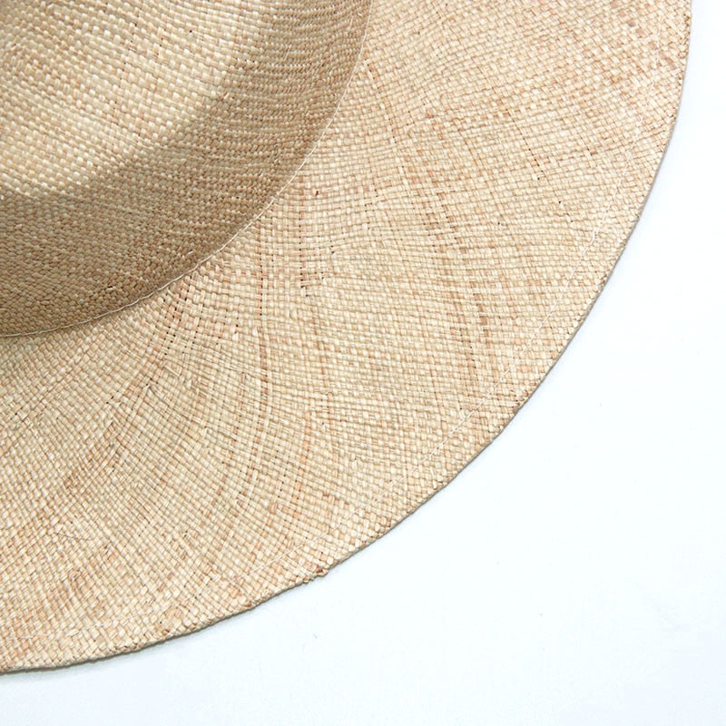 Boho Hat, Sun Hat, Beach Hat, Sisal Straw Fedora, Jazz Hat, Anna Beige, Pink and Black
