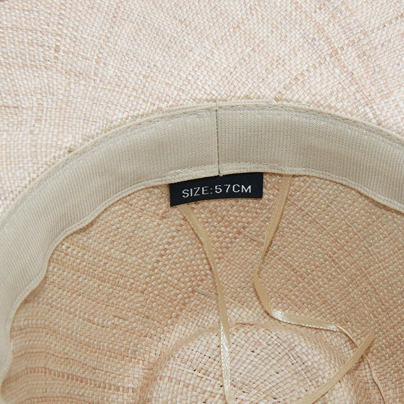 Boho Hat, Sun Hat, Beach Hat, Sisal Straw Fedora, Jazz Hat, Anna Beige, Pink and Black