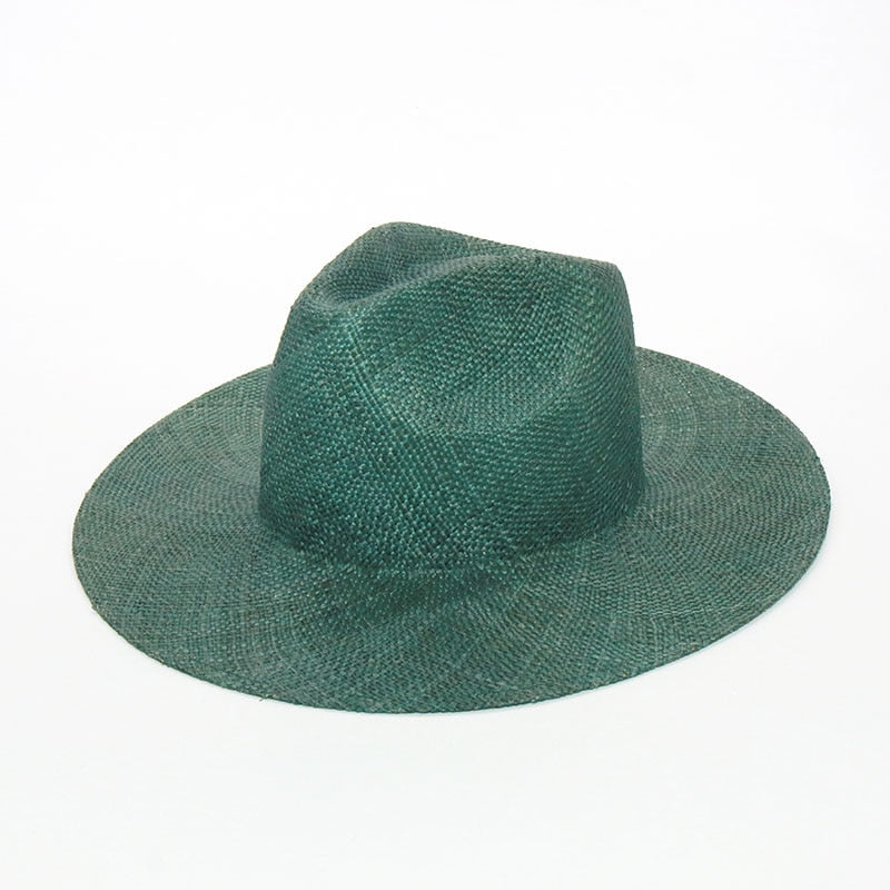 Boho Hat, Sun Hat, Beach Hat, Sisal Straw Fedora, Jazz Hat, Anna Beige, Pink and Black