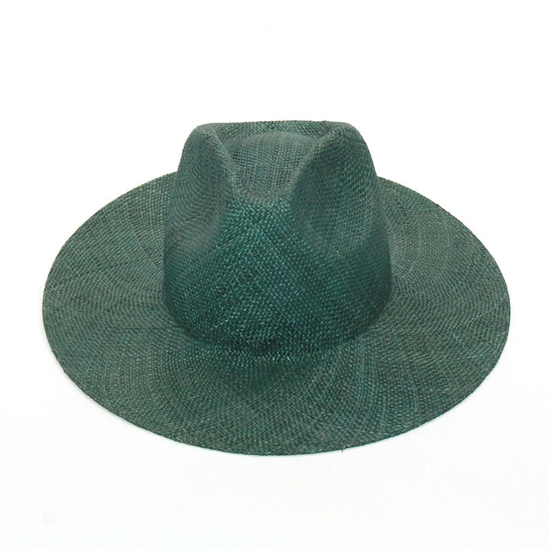 Boho Hat, Sun Hat, Beach Hat, Sisal Straw Fedora, Jazz Hat, Anna Beige, Pink and Black