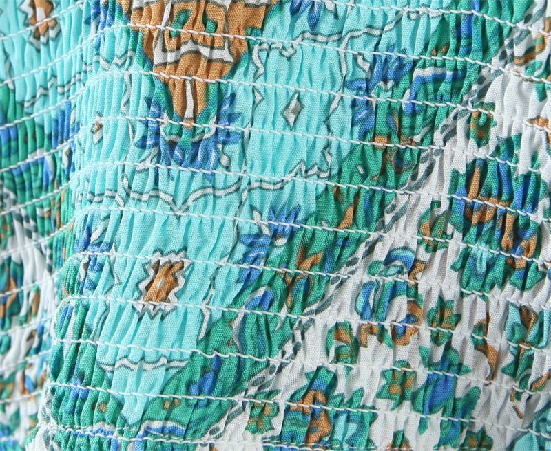 Boho Two Piece Set, Crop Top and Skirt, Oceane Square Mint