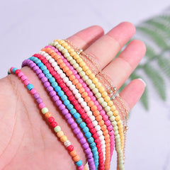 Boho Necklace, Seed Bead Choker, 2 Layers Cross & Shell