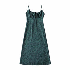 Boho Maxi Dress, Strappy Sundress, Missy Daisy in Green