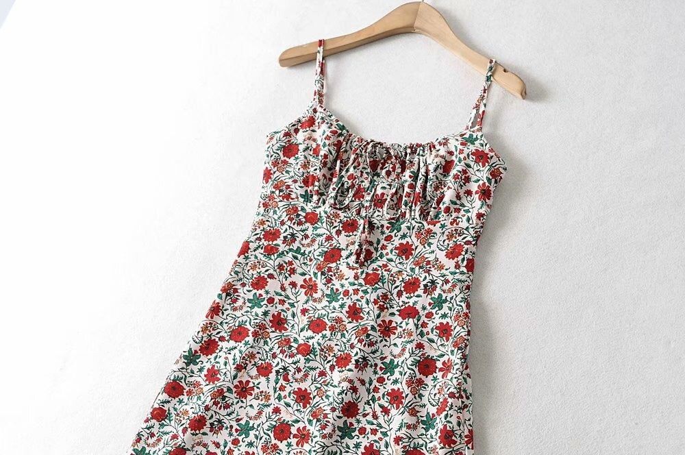Boho Maxi Dress, Strappy Sundress, Missy Daisy in Gold and White