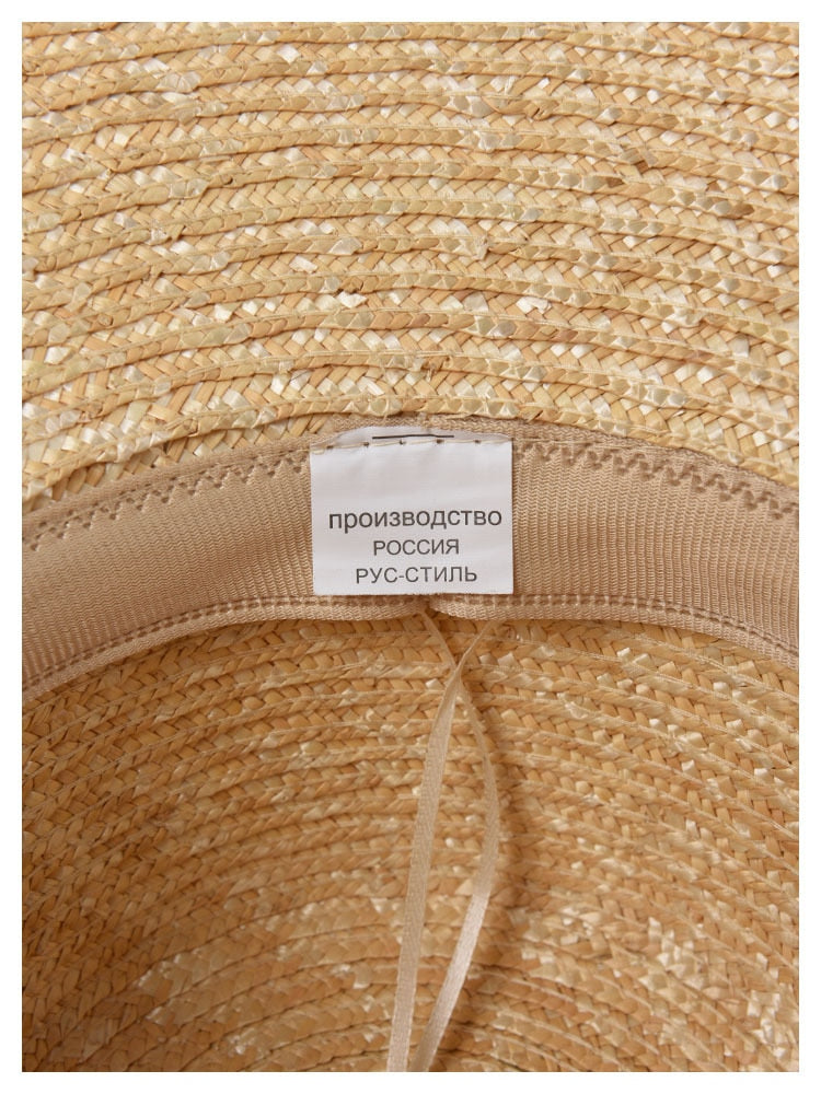 Boho Hat, Sun Straw Hat, Vintage Elodie with Black and White Ribbon