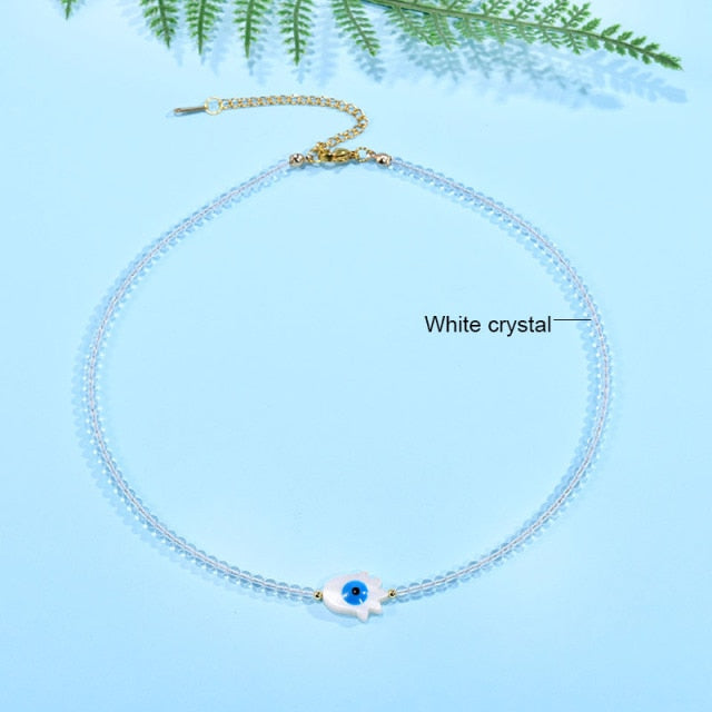Boho  Personalized Custom Necklace, DIY Letter Name and Evil Eye Choker