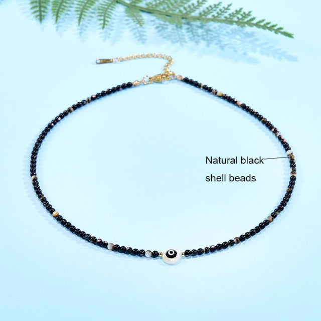 Boho  Personalized Custom Necklace, DIY Letter Name and Evil Eye Choker