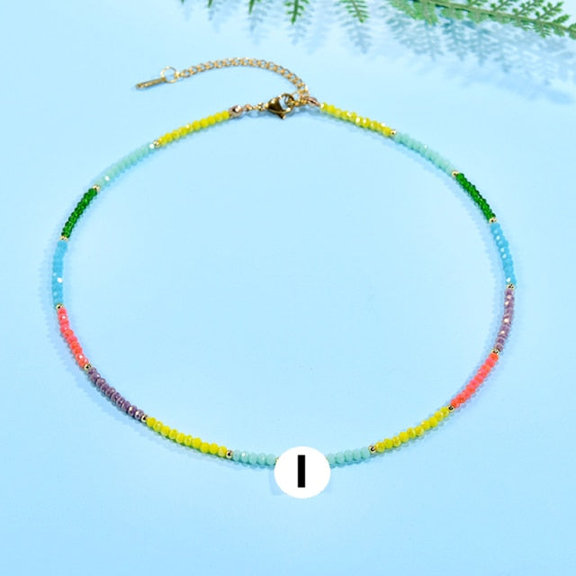 Boho  Personalized Custom Necklace, DIY Letter Name and Evil Eye Choker