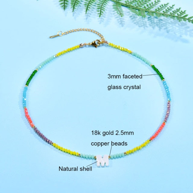 Boho  Personalized Custom Necklace, DIY Letter Name and Evil Eye Choker
