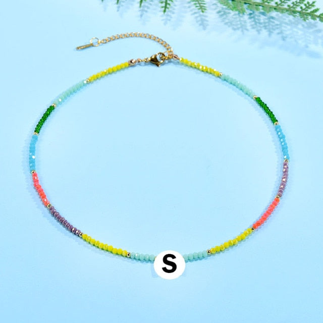 Boho  Personalized Custom Necklace, DIY Letter Name and Evil Eye Choker