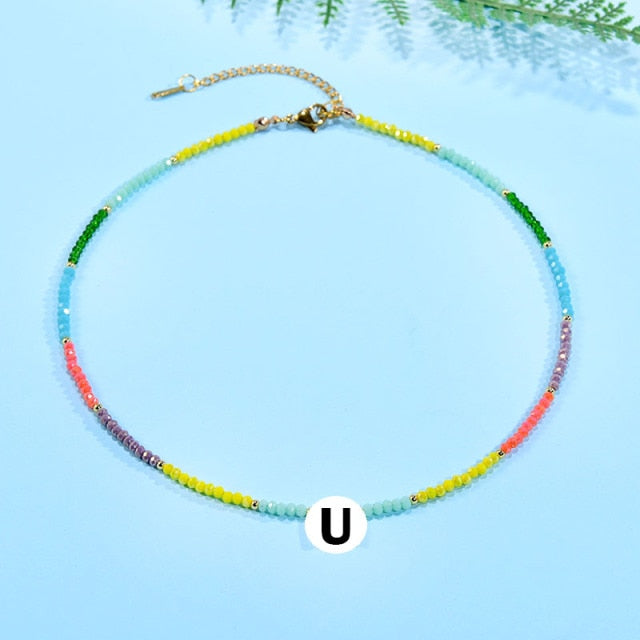 Boho  Personalized Custom Necklace, DIY Letter Name and Evil Eye Choker