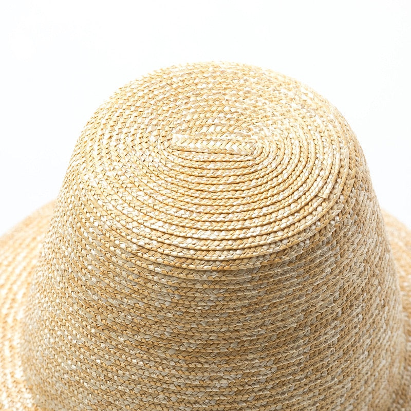 Boho Hat, Sun Straw Hat, Tall Crown Retro Hat,  Beige Emile