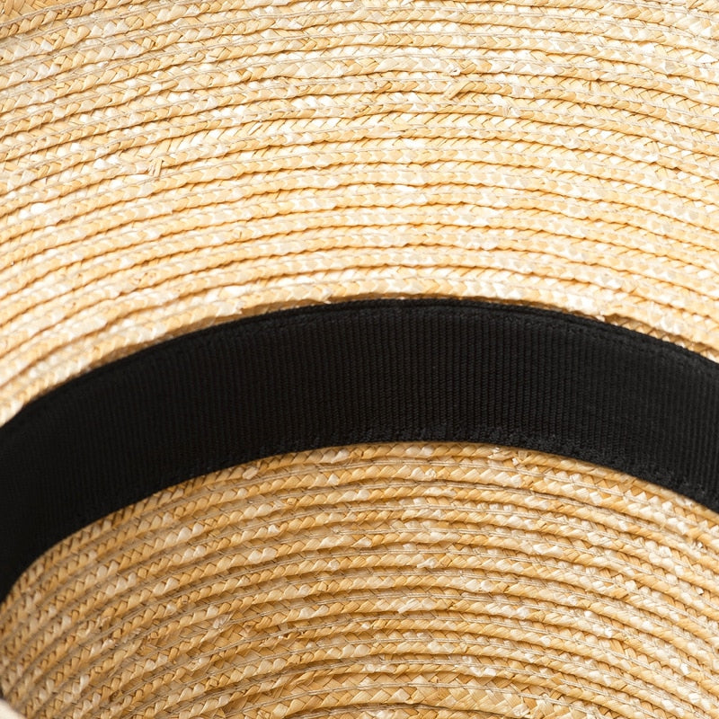 Boho Hat, Sun Straw Hat, Tall Crown Retro Hat,  Beige Emile
