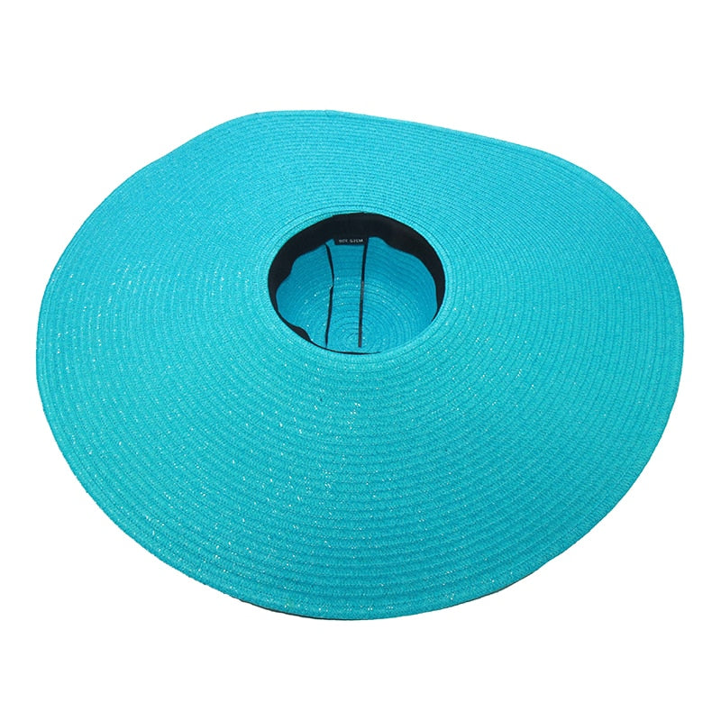 Boho Hat, Beach Hat, Extra Wide Brim Paper Hat, Natalie in White, Blue, Beige and 28 colors  (Soft, 25 cm)