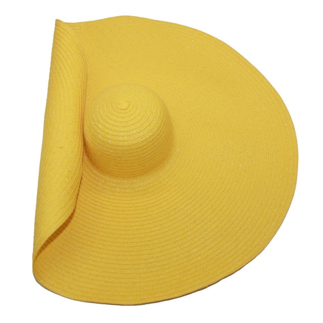 Boho Hat, Beach Hat, Extra Wide Brim Paper Hat, Natalie in White, Blue, Beige and 28 colors  (Soft, 25 cm)