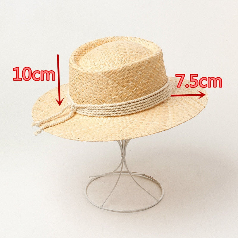 Boho Hat, Sun Beach Hat, Raffia Bucket Hat, Zoe White Rope