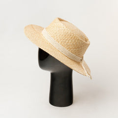 Boho Hat, Sun Beach Hat, Raffia Bucket Hat, Zoe White Rope