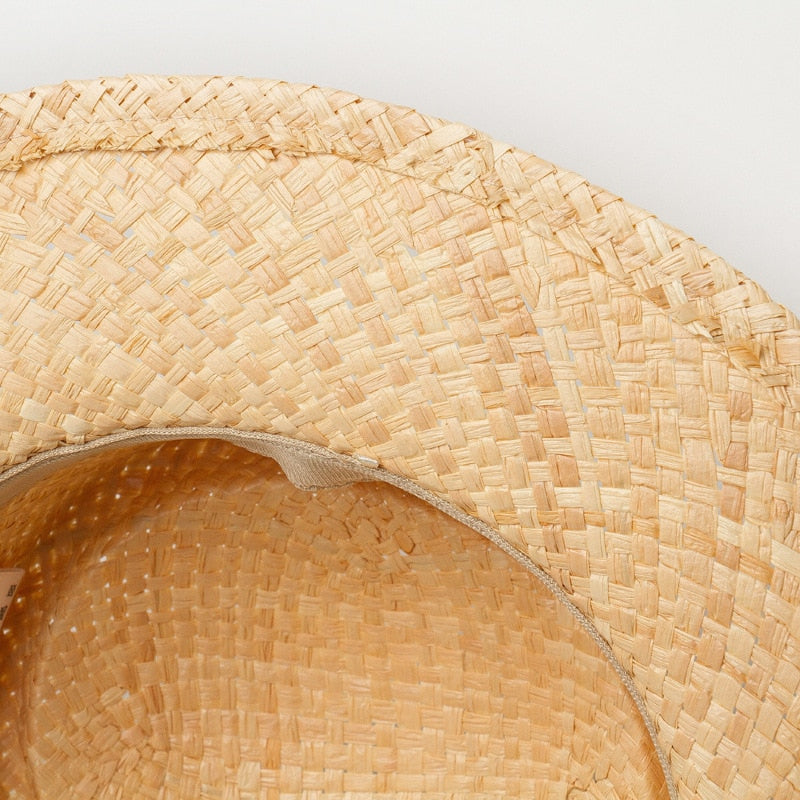 Boho Hat, Sun Beach Hat, Raffia Bucket Hat, Zoe White Rope