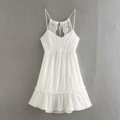 Mani Dress, Boho Dress, Strappy Sundress, Lucia in White and Pink