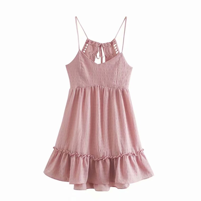 Mani Dress, Boho Dress, Strappy Sundress, Lucia in White and Pink