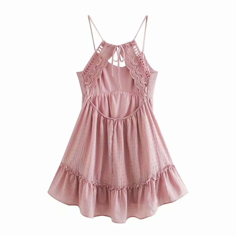 Mani Dress, Boho Dress, Strappy Sundress, Lucia in White and Pink
