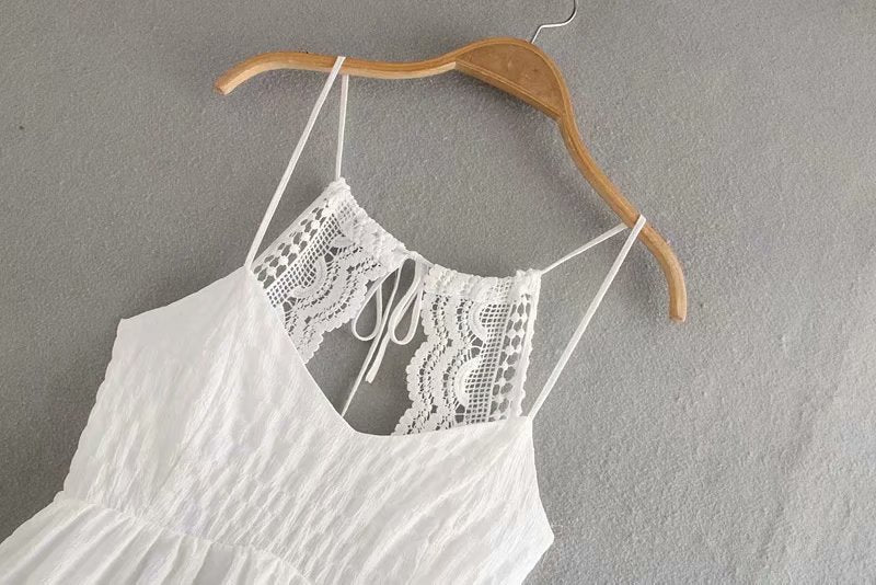 Mani Dress, Boho Dress, Strappy Sundress, Lucia in White and Pink