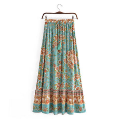 Boho Skirt, Hippie Skirts, Maxi Skirt, Calida in Green