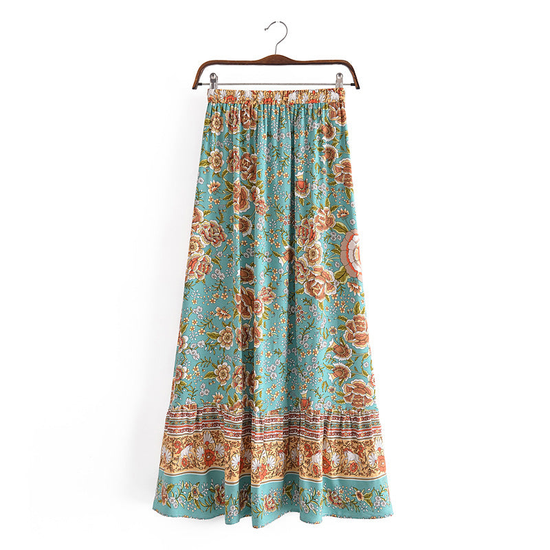 Boho Skirt, Hippie Skirts, Maxi Skirt, Calida in Green