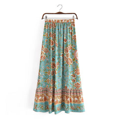Boho Skirt, Hippie Skirts, Maxi Skirt, Calida in Green