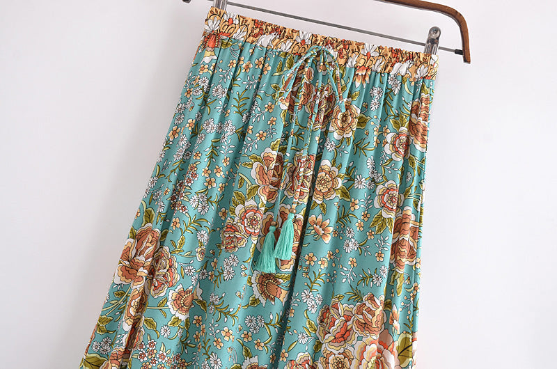 Boho Skirt, Hippie Skirts, Maxi Skirt, Calida in Green