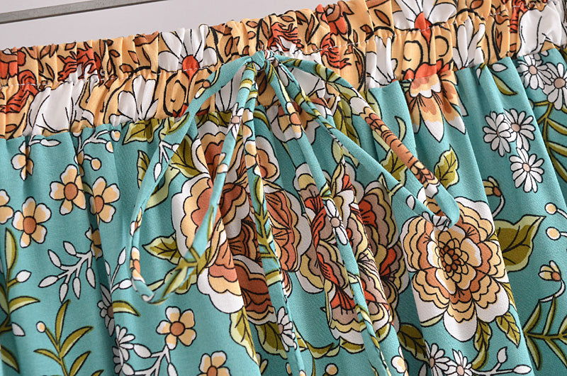 Boho Skirt, Hippie Skirts, Maxi Skirt, Calida in Green
