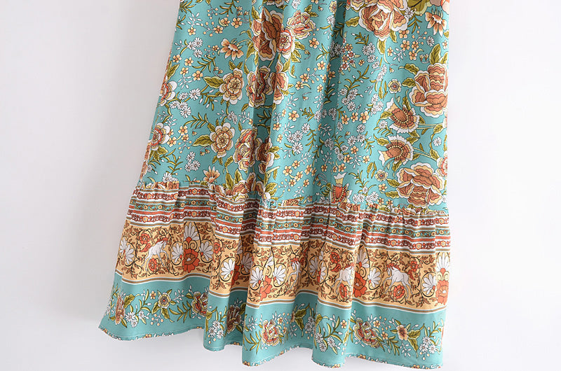 Boho Skirt, Hippie Skirts, Maxi Skirt, Calida in Green