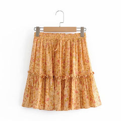 Boho Skirt, Hippie Skirts, Mini Skirt, Orange Nelia