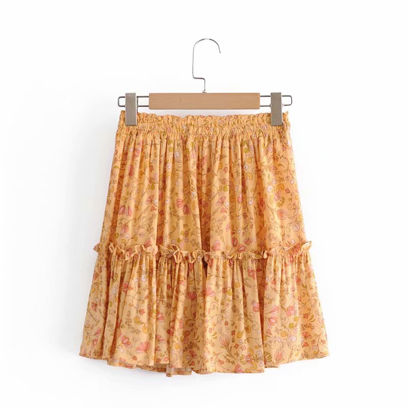 Boho Skirt, Hippie Skirts, Mini Skirt, Orange Nelia