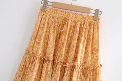 Boho Skirt, Hippie Skirts, Mini Skirt, Orange Nelia